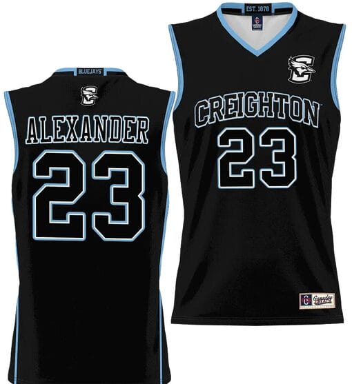 Trey Alexander Jersey #23 Creighton Bluejays College NIL Basketball Lightweight Black