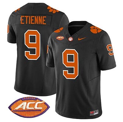 Travis Etienne Jersey #9 Clemson Tigers Vapor Limited Acc Patch College Football Stitched Black