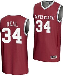 Tess Heal Jersey #34 Santa Clara Broncos Basketball NIL Lightweight Maroon