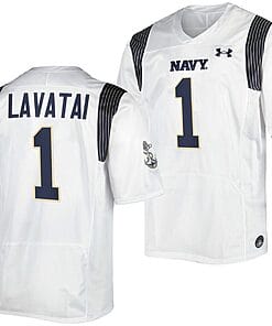 Tai Lavatai Jersey #1 Navy Midshipmen Premier Replica College Football White