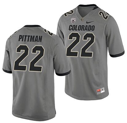 Toren Pittman Jersey #22 Colorado Buffaloes College Football Game Gray