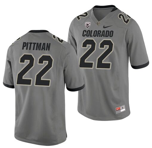 Toren Pittman Jersey #22 Colorado Buffaloes College Football Game Gray