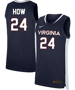 Tristan How Jersey #24 Virginia Cavaliers College Basketball Stitched Navy