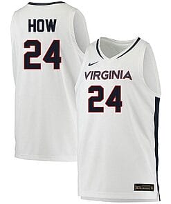 Tristan How Jersey #24 Virginia Cavaliers College Basketball Stitched White