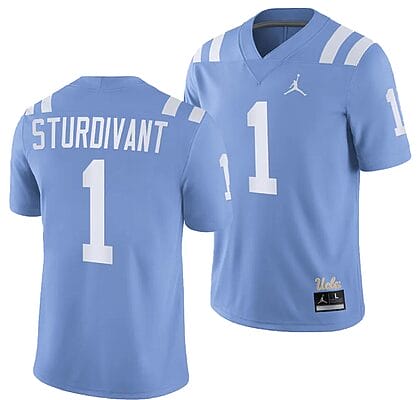 UCLA Bruins Michael Sturdivant Jersey #1 Alternate Game Light Blue Football Uniform