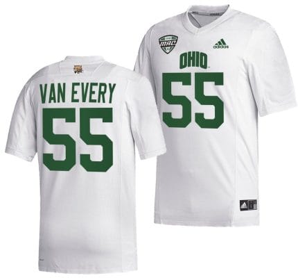 Vance Van Every Jersey #55 Ohio Bobcats College Football Uniform White