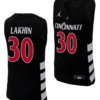 Viktor Lakhin Jersey #30 Cincinnati Bearcats College Basketball Replica 2023-24 Black