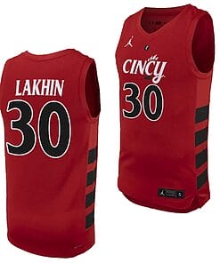 Viktor Lakhin Jersey #30 Cincinnati Bearcats College Basketball Replica 2023-24 Red
