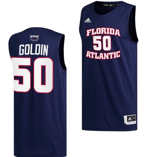 Vladislav Goldin Jersey #50 FAU Owls College Basketball Replica Navy