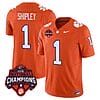 Will Shipley Jersey #1 Clemson Tigers Vapor Limited Champions Patch College Football Stitched Orange