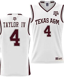 Wade Taylor IV Jersey #4 Texas Aggies NIL College Basketball Jersey Lightweight White