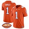 Will Shipley Jersey #1 Clemson Tigers Vapor Limited Acc Patch College Football Stitched Orange