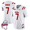 Walker Howard Jersey #7 Ole Miss Rebels Football Ole Map All Stitched White