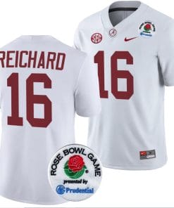 Will Reichard Jersey #16 Alabama Crimson Tide Rose Bowl Game 2024 Patch College Football Playoff White