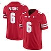 Will Pauling Jersey #6 Wisconsin Badgers Vapor Limited College Football Red