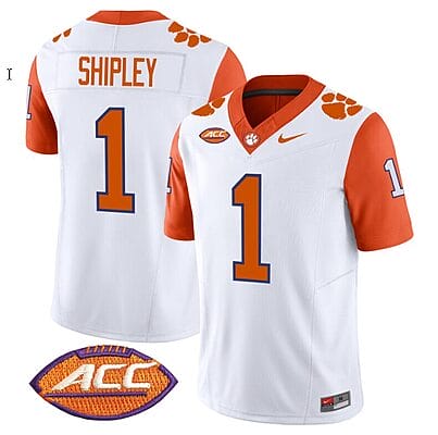 Will Shipley Jersey #1 Clemson Tigers Vapor Limited Acc Patch College Football Stitched Orange Sleeves