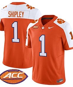 Will Shipley Jersey #1 Clemson Tigers Vapor Limited Acc Patch College Football Stitched Alternate