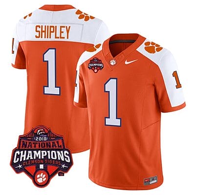 Will Shipley Jersey #1 Clemson Tigers Vapor Limited Champions Patch College Football Stitched Alternate