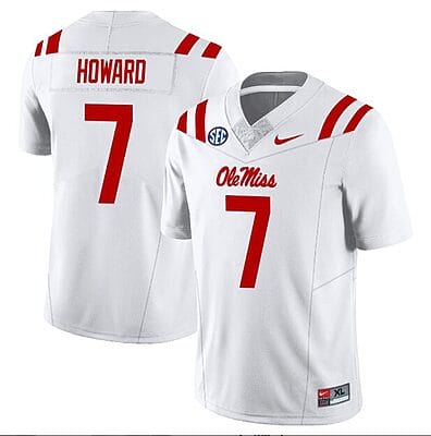 Walker Howard Jersey #7 Ole Miss Rebels Football All Stitched White