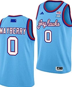 Wyvette Mayberry Jersey #0 Kansas Jayhawks Basketball DRIP Alternate 2023-24 Baby Blue