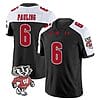 Will Pauling Jersey #6 Wisconsin Badgers Vapor Limited College Football Black Alternate