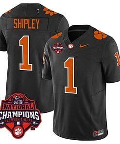 Will Shipley Jersey #1 Clemson Tigers Vapor Limited Champions Patch College Football Stitched Black