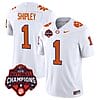 Will Shipley Jersey #1 Clemson Tigers Vapor Limited Champions Patch College Football Stitched White