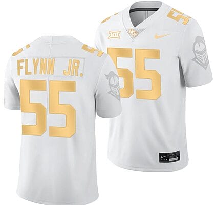Waltclaire Flynn Jr Jersey #55 UCF Knights Light Mode College Football White Golden