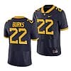West Virginia Mountaineers Aubrey Burks Jersey #22 College Football Navy Game Uniform