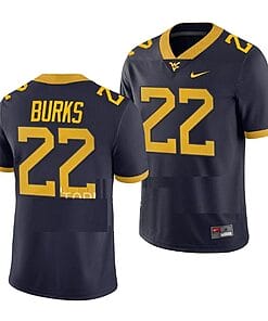 West Virginia Mountaineers Aubrey Burks Jersey #22 College Football Navy Game Uniform