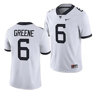 West Virginia Mountaineers Garrett Greene Jersey #6 College Football 2023 Game White
