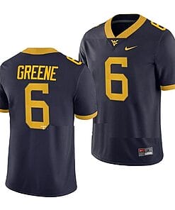 West Virginia Mountaineers Garrett Greene Jersey #6 College Football Navy Game Uniform