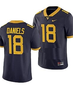 West Virginia Mountaineers JT Daniels Jersey #18 College Football Navy Game Uniform