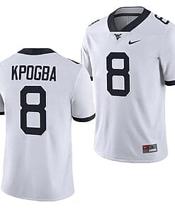 West Virginia Mountaineers Lee Kpogba Jersey #8 College Football 2023 Game White