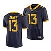 West Virginia Mountaineers Sam James Jersey #13 College Football Navy Game Uniform