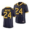 West Virginia Mountaineers Tony Mathis Jersey #24 College Football Navy Game Uniform