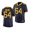 West Virginia Mountaineers Wyatt Milum Jersey #64 College Football Navy Game Uniform