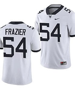 West Virginia Mountaineers Zach Frazier Jersey #54 College Football 2023 Game White