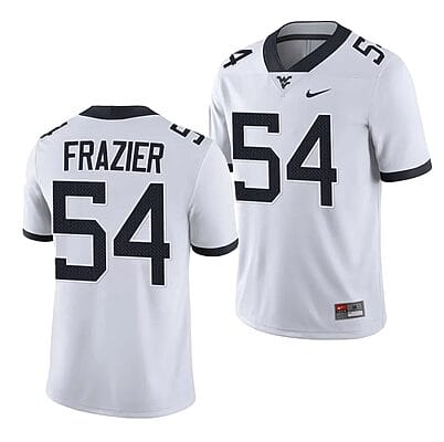 West Virginia Mountaineers Zach Frazier Jersey #54 College Football 2023 Game White