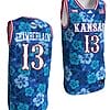Wilt Chamberlain Jersey #13 Kansas Jayhawks Bill Self Game College Basketball Blue Maui Strong