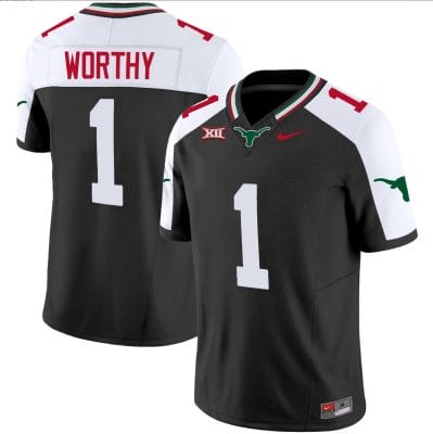 Xavier Worthy Jersey #1 Texas Longhorns Mexico Vapor College Football Black Alternate