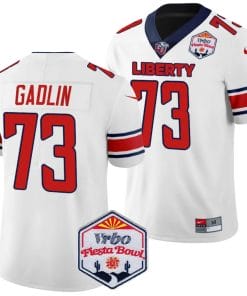 XZauvea Gadlin Jersey #73 Liberty Flames Fiesta Bowl Patch 2024 Football White