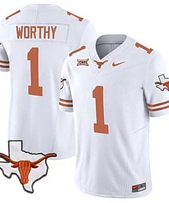 Xavier Worthy Jersey #1 Texas Longhorn Vapor Limited College Football White