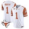 Xavier Worthy Jersey #1 Texas Longhorn Vapor Limited College Football Orange Sleeves