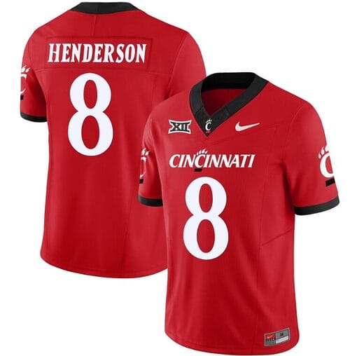 Xzavier Henderson Jersey #8 Cincinnati Bearcats Vapor Limited College Football All Stitched Red