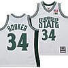 Xavier Booker Jersey #34 Michigan State Spartans 125th Basketball Anniversary 1999 Throwback White