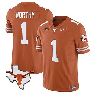 Xavier Worthy Jersey #1 Texas Longhorn Vapor Limited College Football Texas Orange