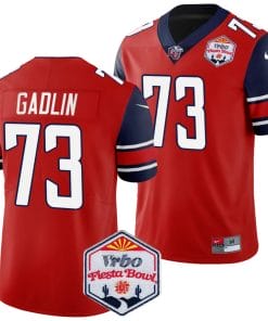 XZauvea Gadlin Jersey #73 Liberty Flames Fiesta Bowl Patch 2024 Football Red