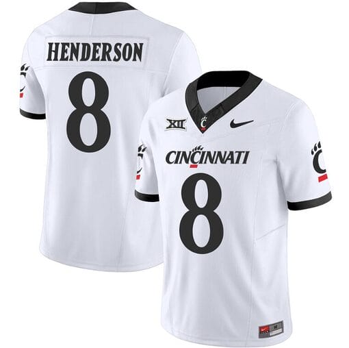 Xzavier Henderson Jersey #8 Cincinnati Bearcats Vapor Limited College Football All Stitched White