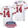 Xavier White Jersey #14 Texas Tech Red Raiders Independence Bowl Patch Football 2023 White